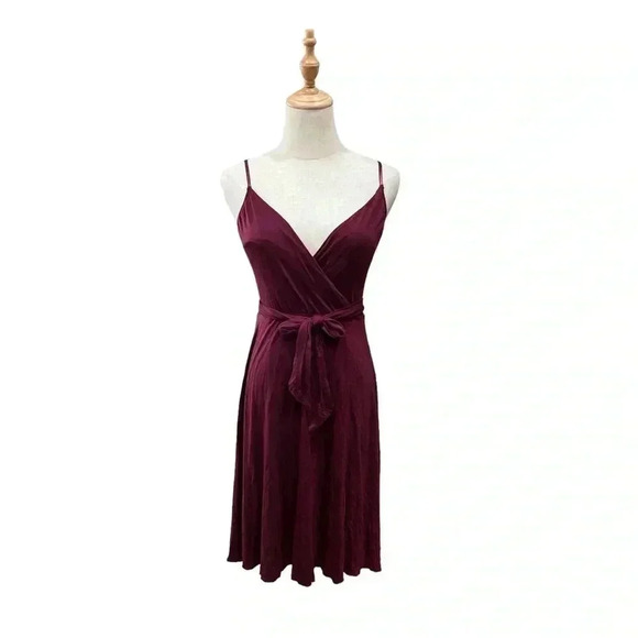 Velvet By Graham and Spencer Vintage Burgundy Mini Dress Size P (XS) - Picture 1 of 6